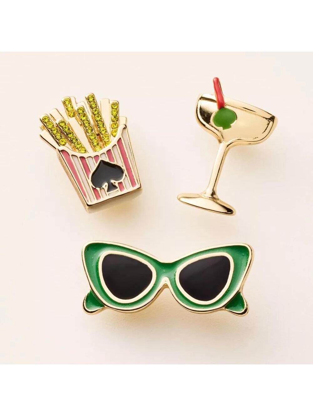 Kate Spade 3pk Mixed Novelty Pin Set